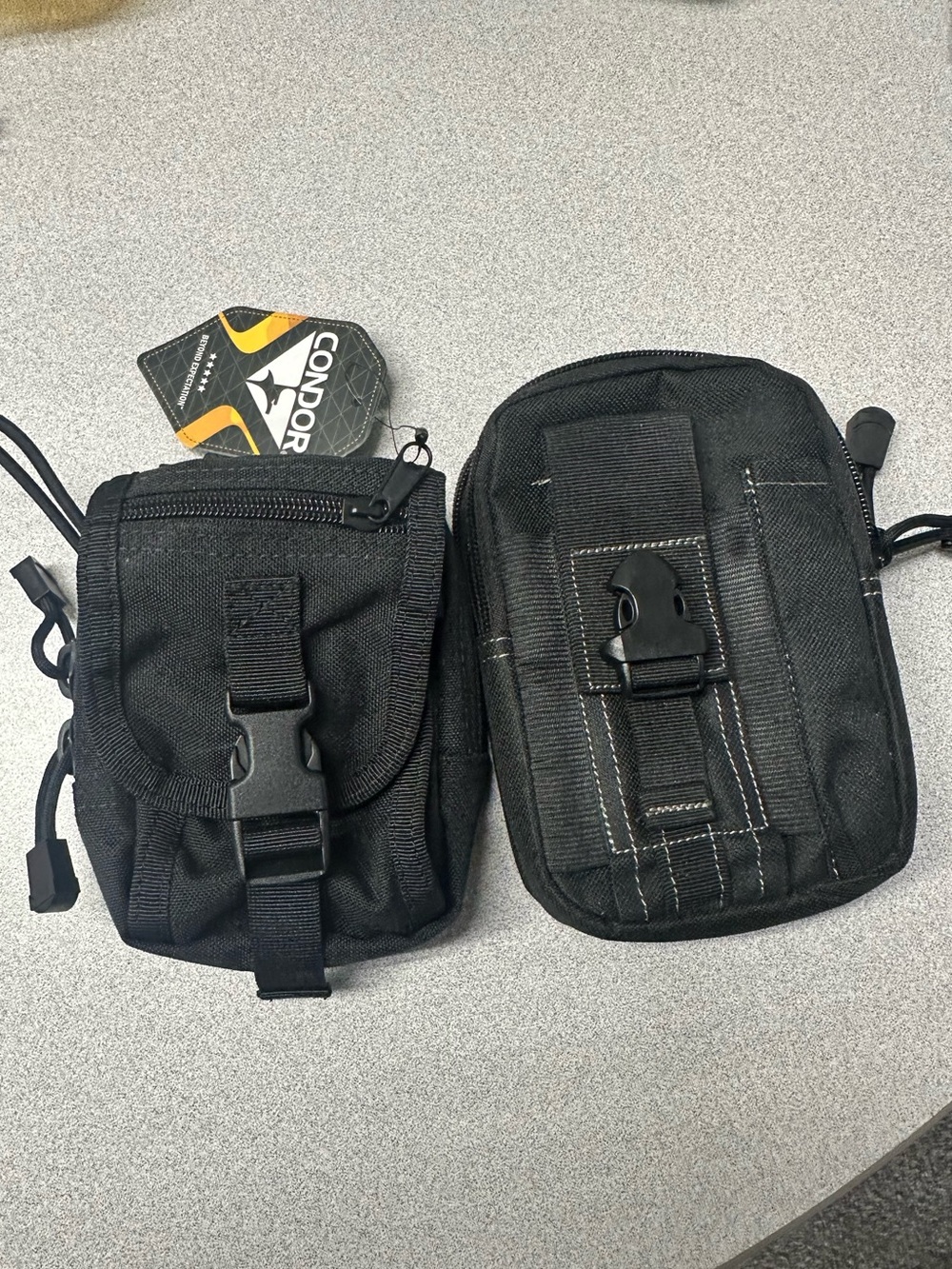NWT Condor gadget pouch in black, plus extra NWOT gadget pouch, black